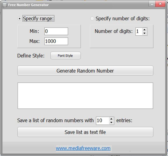 Free Number Generator Free Number Generator